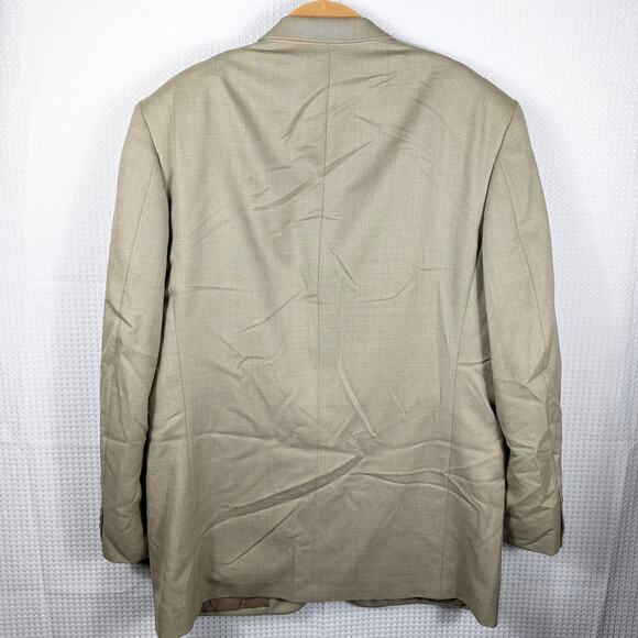 Jones New York 42L Tan Silk Wool Sharkskin Blazer Sport Coat Made in Korea - Picture 2 of 7
